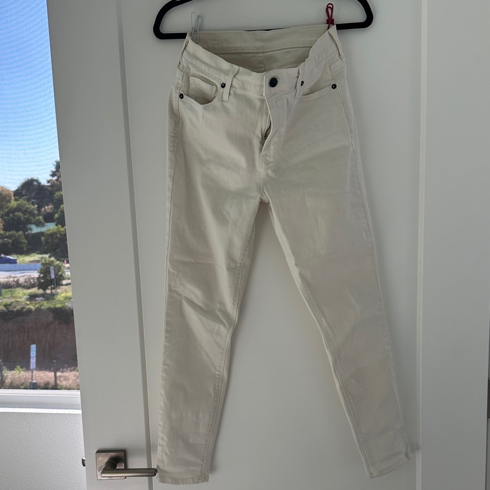 Ksubi Off-White Washed Crop Jeans (29)